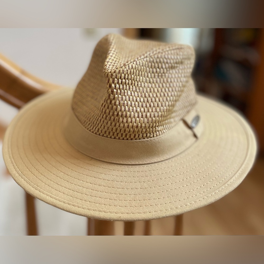 Panama Jack Straw Crown Cotton Brim Safari Hat natural medium 22 4/9”